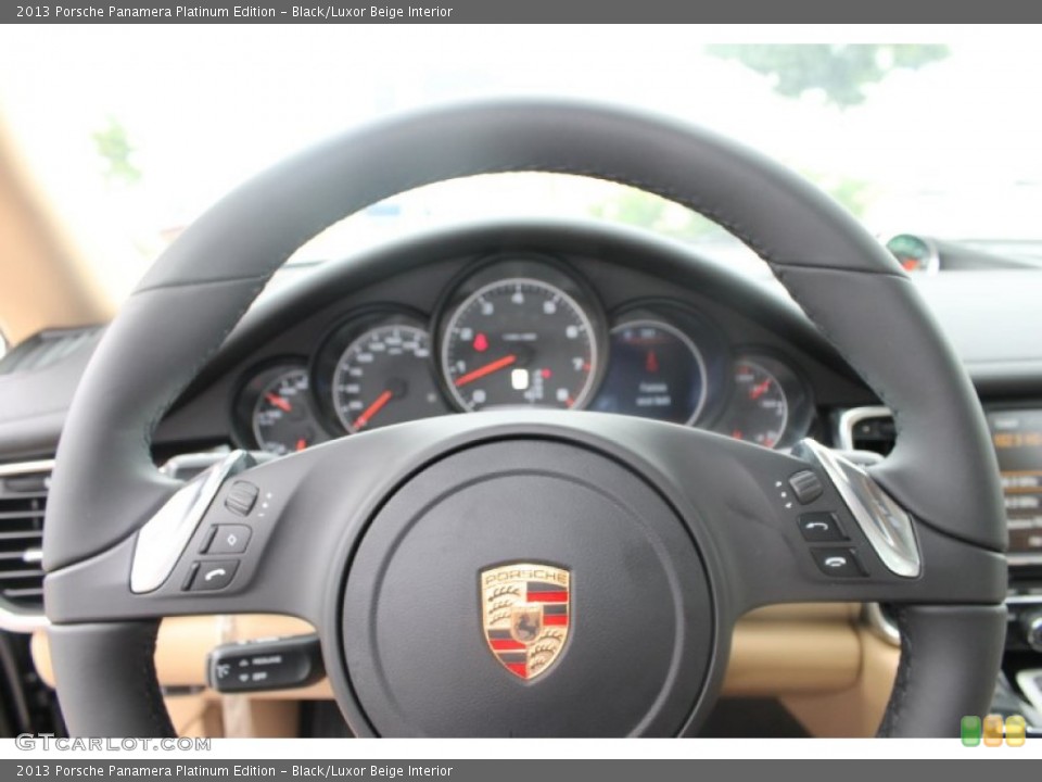 Black/Luxor Beige Interior Steering Wheel for the 2013 Porsche Panamera Platinum Edition #82165025