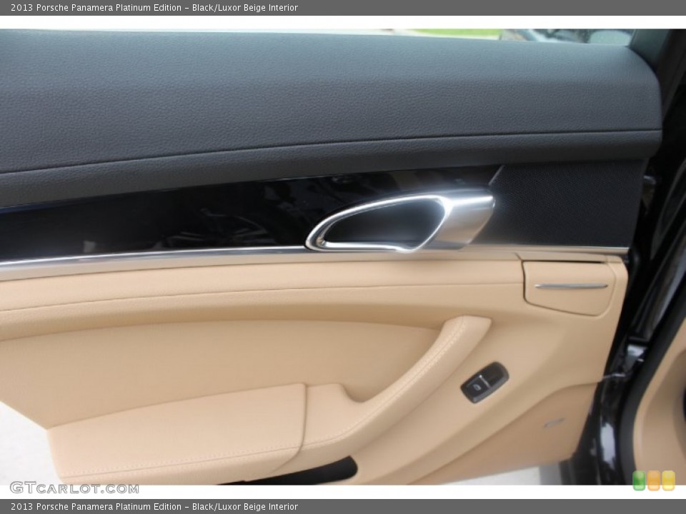 Black/Luxor Beige Interior Door Panel for the 2013 Porsche Panamera Platinum Edition #82165114
