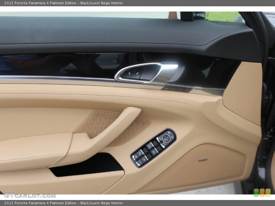 Black/Luxor Beige Interior Door Panel for the 2013 Porsche Panamera 4 Platinum Edition #82165421