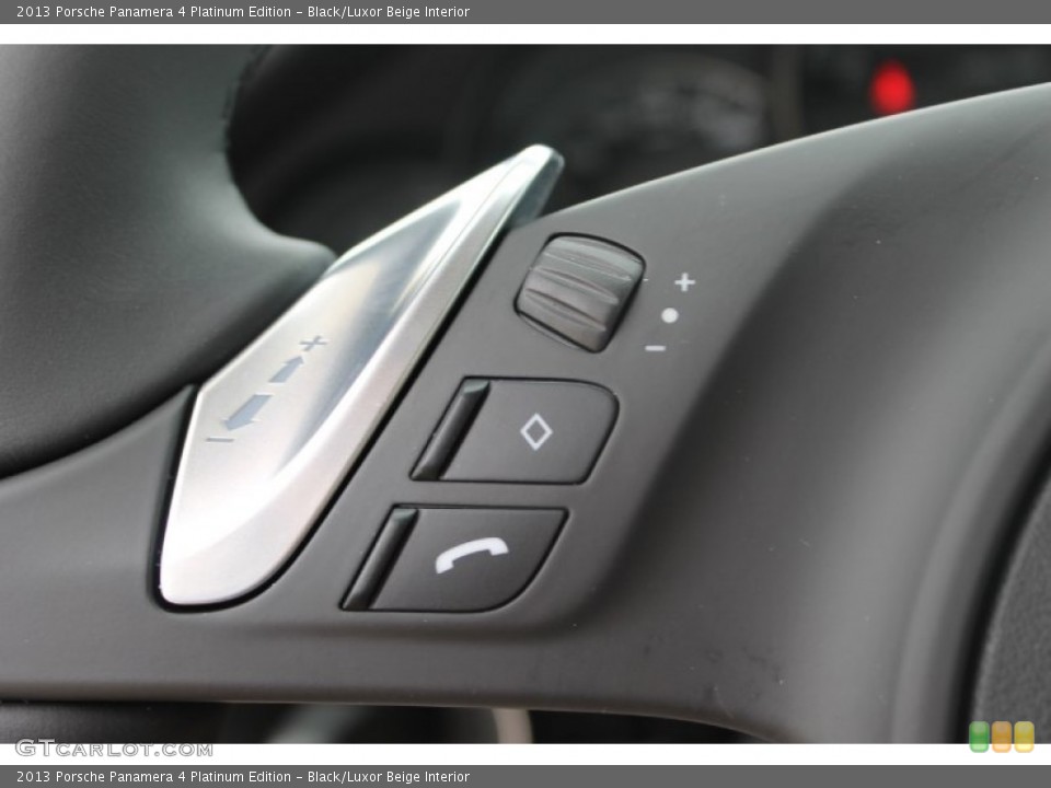Black/Luxor Beige Interior Controls for the 2013 Porsche Panamera 4 Platinum Edition #82165694