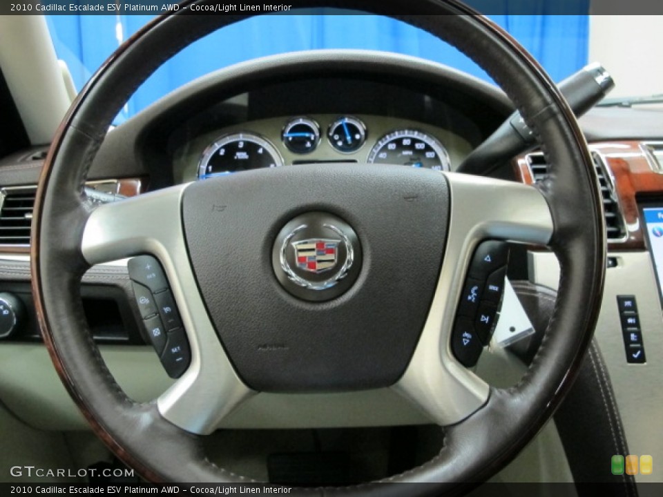 Cocoa/Light Linen Interior Steering Wheel for the 2010 Cadillac Escalade ESV Platinum AWD #82185692
