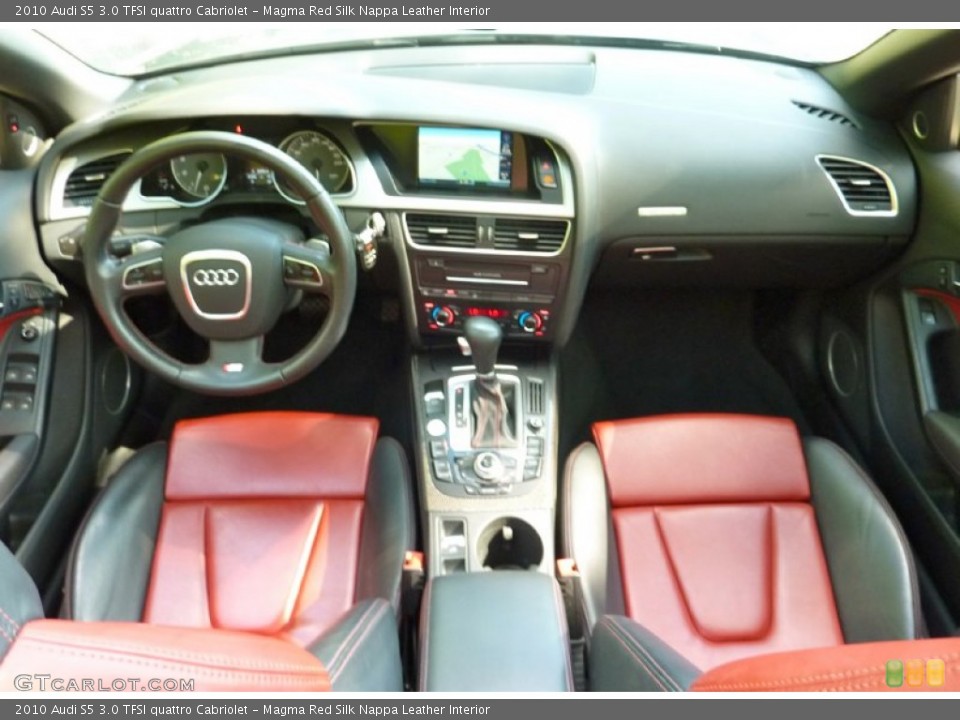 Magma Red Silk Nappa Leather Interior Dashboard for the 2010 Audi S5 3.0 TFSI quattro Cabriolet #82205909
