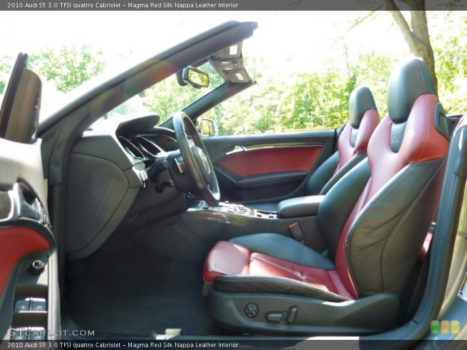 Magma Red Silk Nappa Leather Interior Front Seat for the 2010 Audi S5 3.0 TFSI quattro Cabriolet #82206222