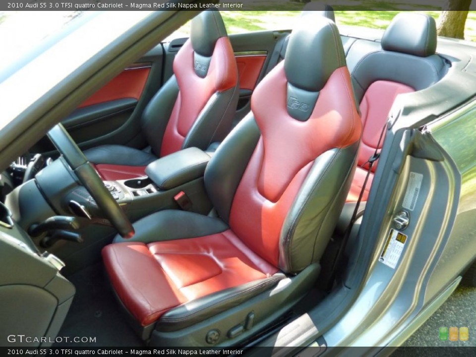 Magma Red Silk Nappa Leather Interior Front Seat for the 2010 Audi S5 3.0 TFSI quattro Cabriolet #82206237