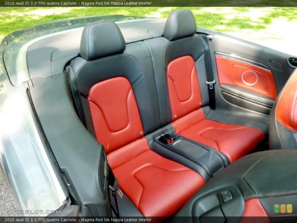 Magma Red Silk Nappa Leather Interior Rear Seat for the 2010 Audi S5 3.0 TFSI quattro Cabriolet #82206501