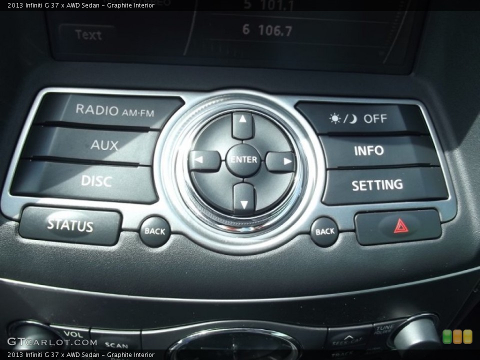 Graphite Interior Controls for the 2013 Infiniti G 37 x AWD Sedan #82207734