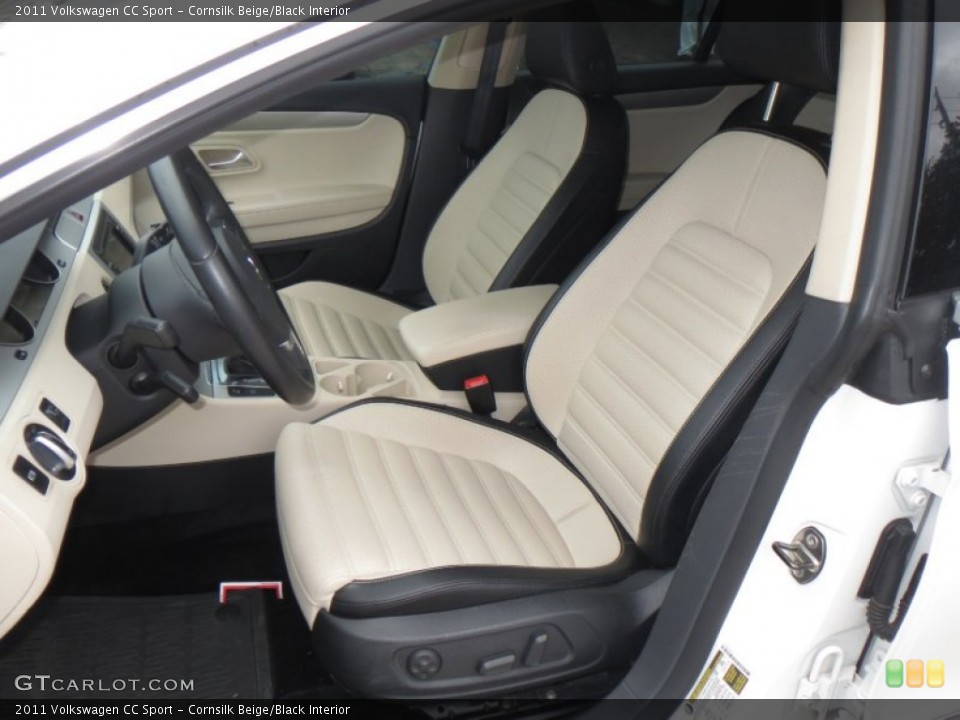 Cornsilk Beige/Black Interior Front Seat for the 2011 Volkswagen CC Sport #82217742