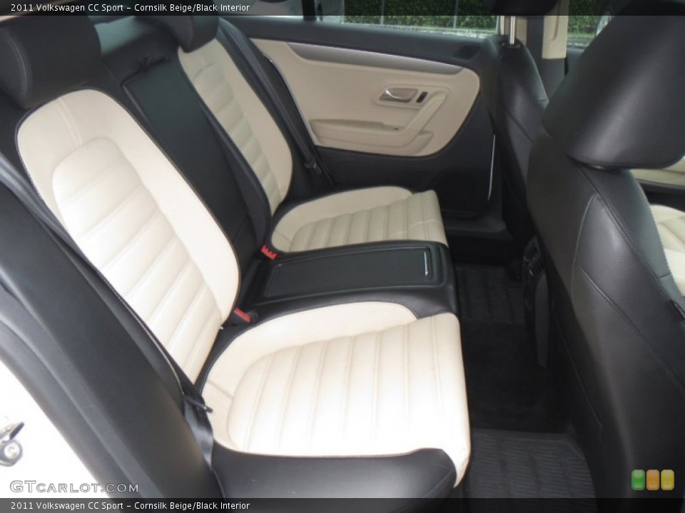 Cornsilk Beige/Black Interior Rear Seat for the 2011 Volkswagen CC Sport #82217790