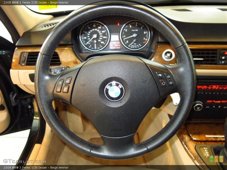 Beige Interior Steering Wheel for the 2008 BMW 3 Series 328i Sedan #82221498