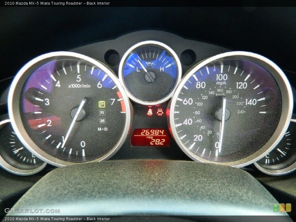 Black Interior Gauges for the 2010 Mazda MX-5 Miata Touring Roadster #82222420