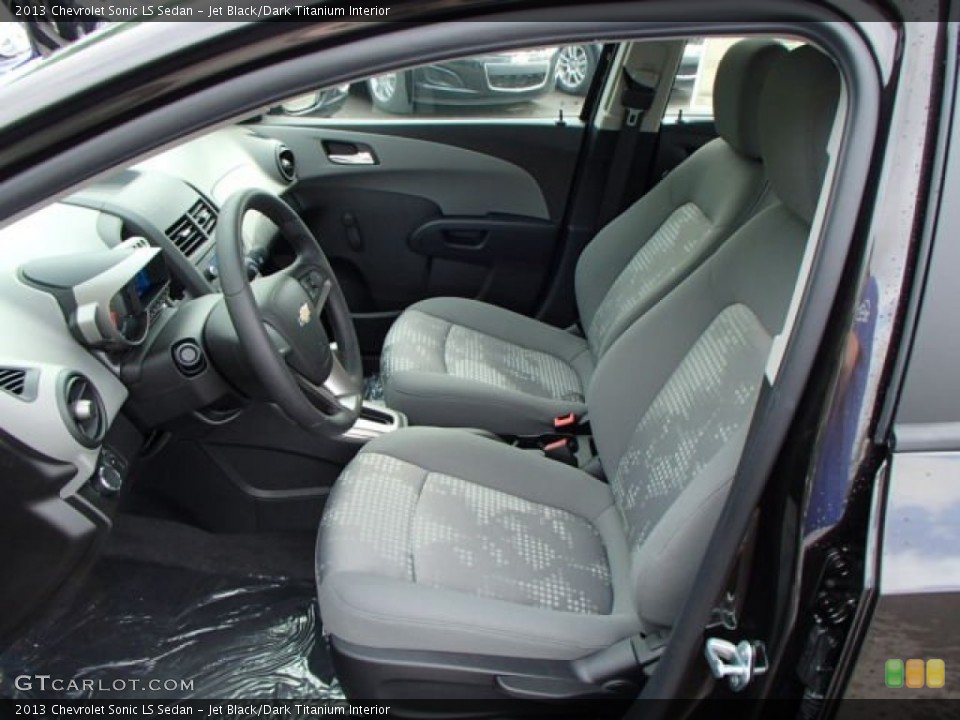 Jet Black/Dark Titanium Interior Front Seat for the 2013 Chevrolet Sonic LS Sedan #82223049