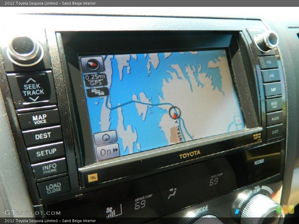 Sand Beige Interior Navigation for the 2012 Toyota Sequoia Limited #82230127