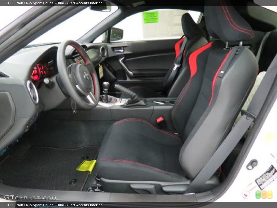 Black/Red Accents Interior Front Seat for the 2013 Scion FR-S Sport Coupe #82230886
