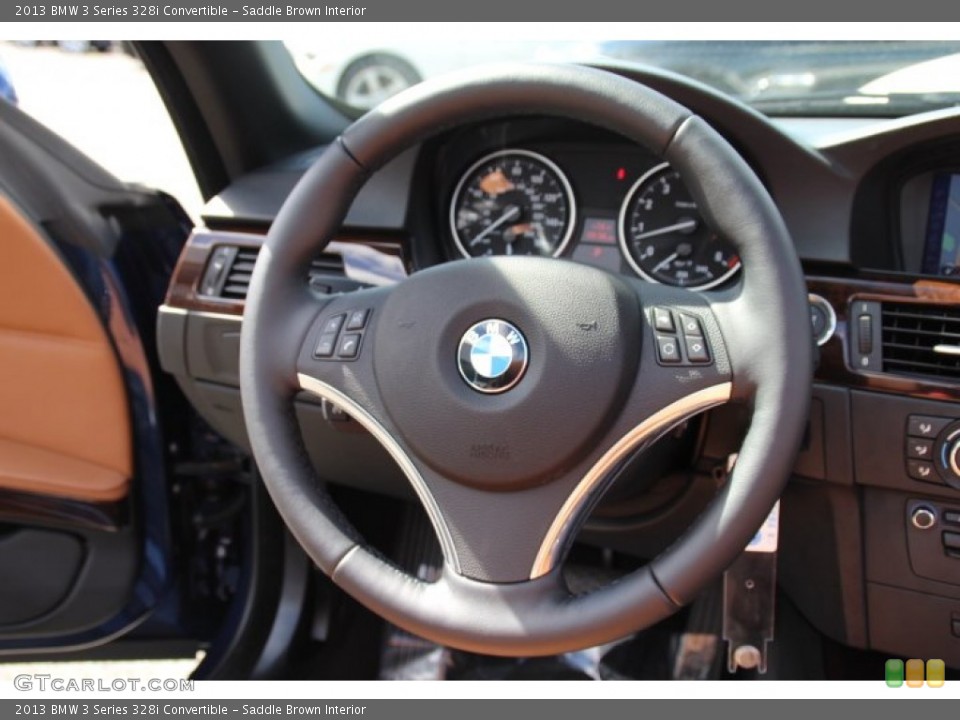 Saddle Brown Interior Steering Wheel for the 2013 BMW 3 Series 328i Convertible #82243704