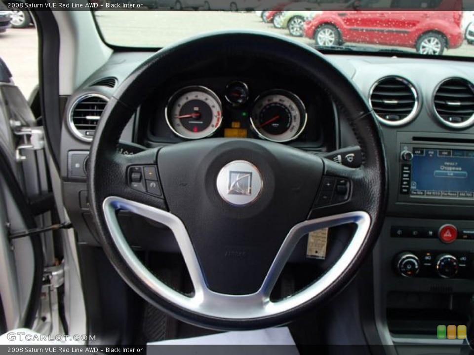 Black Interior Steering Wheel for the 2008 Saturn VUE Red Line AWD #82250102