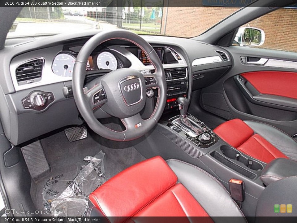 Black/Red 2010 Audi S4 Interiors