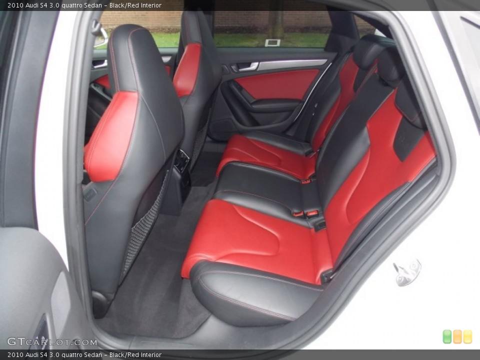 Black/Red Interior Rear Seat for the 2010 Audi S4 3.0 quattro Sedan #82250282
