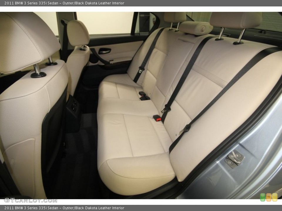 Oyster/Black Dakota Leather Interior Rear Seat for the 2011 BMW 3 Series 335i Sedan #82250913
