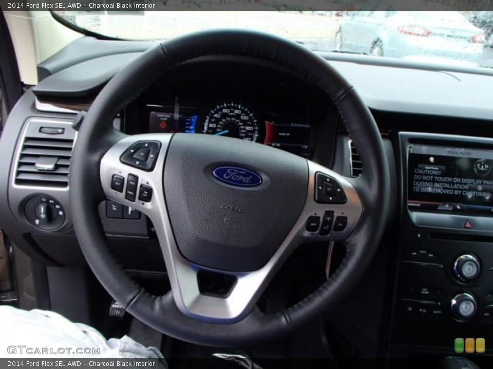 Charcoal Black Interior Steering Wheel for the 2014 Ford Flex SEL AWD #82256422