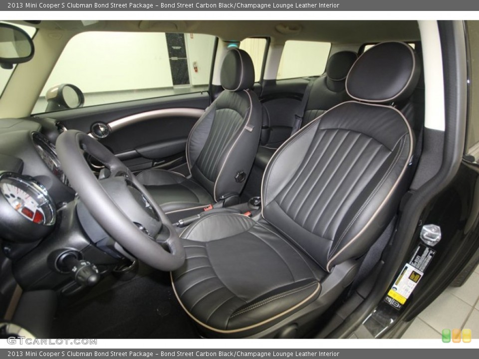 Bond Street Carbon Black/Champagne Lounge Leather Interior Front Seat for the 2013 Mini Cooper S Clubman Bond Street Package #82257843