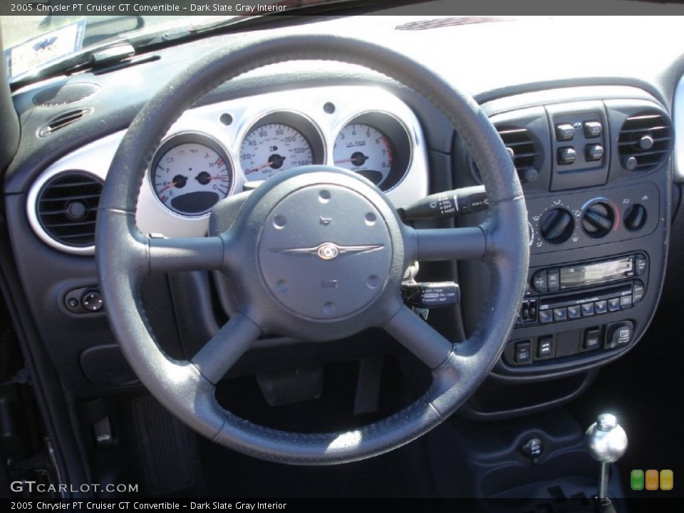 Dark Slate Gray Interior Steering Wheel for the 2005 Chrysler PT Cruiser GT Convertible #82261305