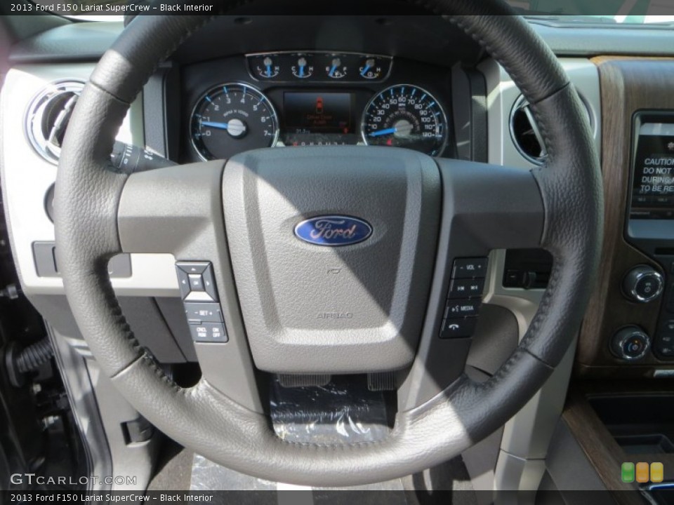 Black Interior Steering Wheel for the 2013 Ford F150 Lariat SuperCrew #82263255