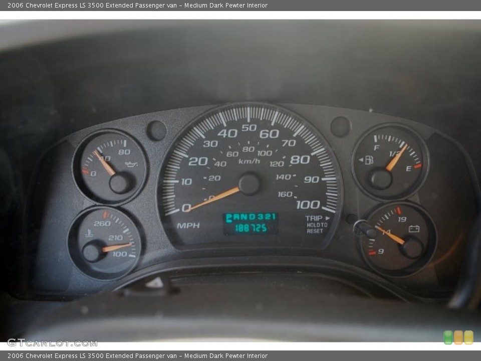 Medium Dark Pewter Interior Gauges for the 2006 Chevrolet Express LS 3500 Extended Passenger van #82272045
