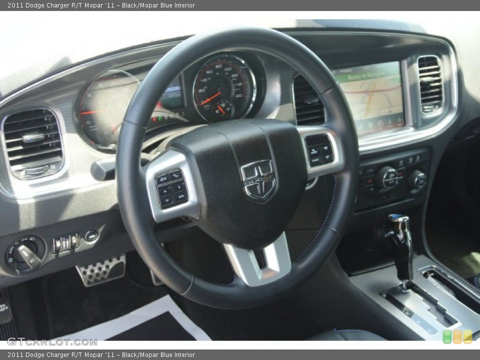 Black/Mopar Blue Interior Steering Wheel for the 2011 Dodge Charger R/T Mopar '11 #82275095