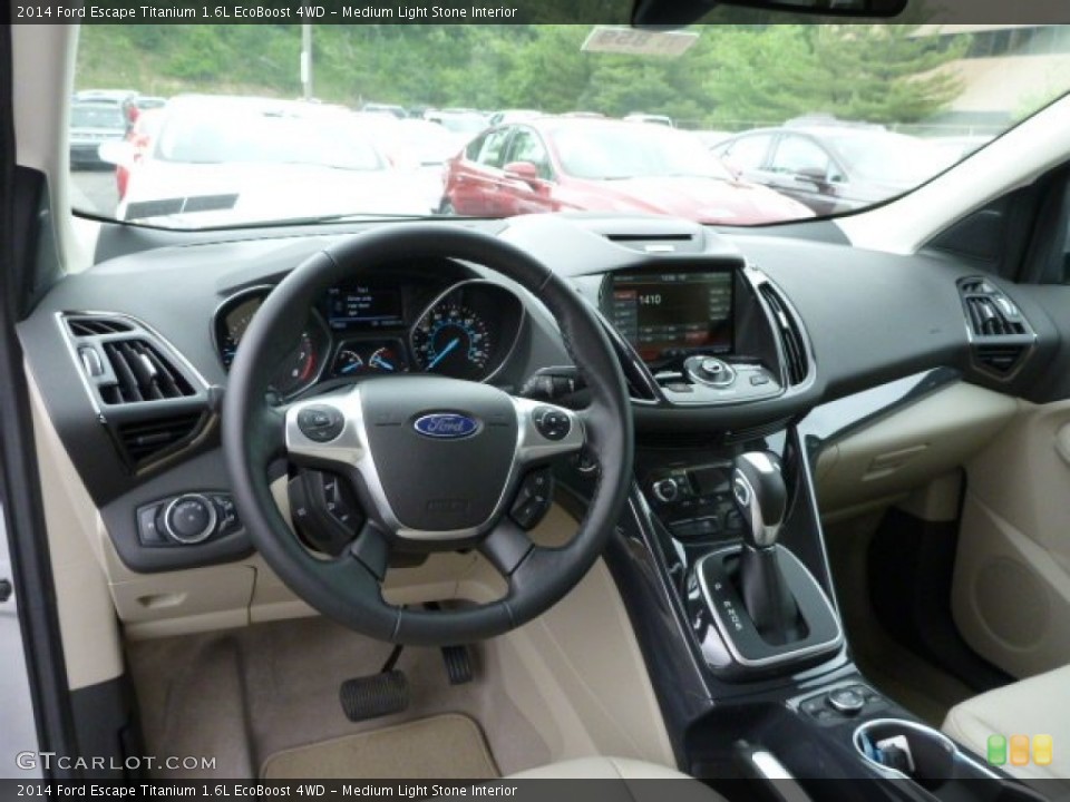 Medium Light Stone Interior Dashboard for the 2014 Ford Escape Titanium 1.6L EcoBoost 4WD #82282856