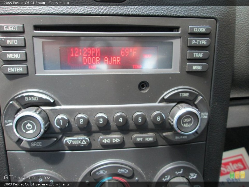 Ebony Interior Audio System for the 2009 Pontiac G6 GT Sedan #82288666