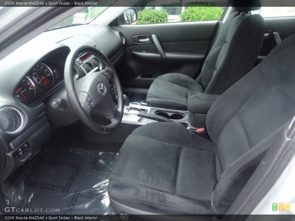 Black Interior Front Seat for the 2006 Mazda MAZDA6 s Sport Sedan #82291745
