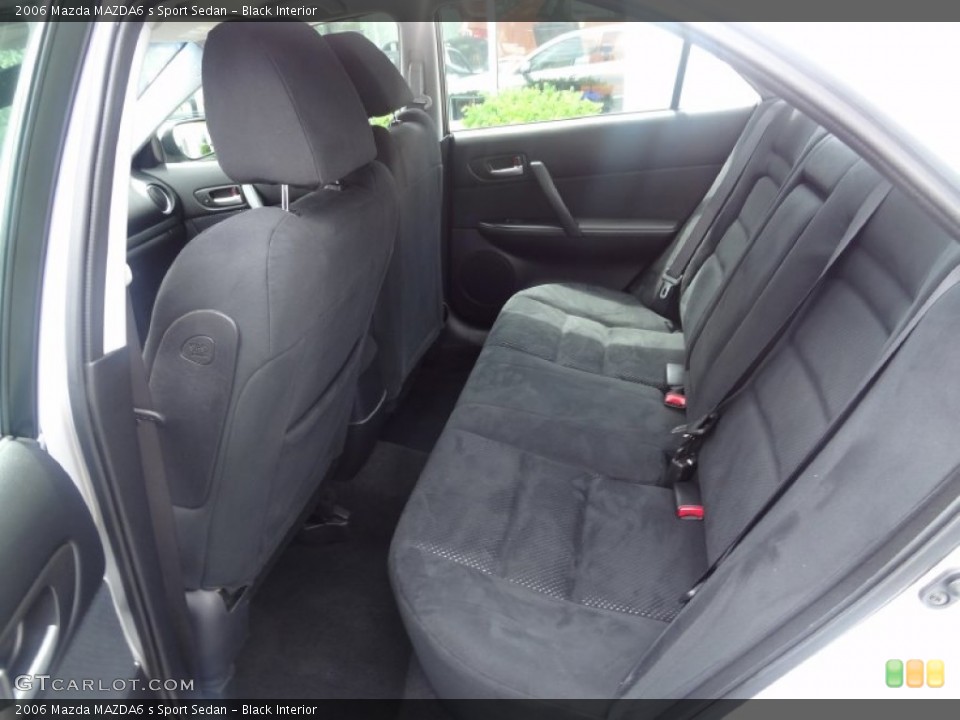 Black Interior Rear Seat for the 2006 Mazda MAZDA6 s Sport Sedan #82291902