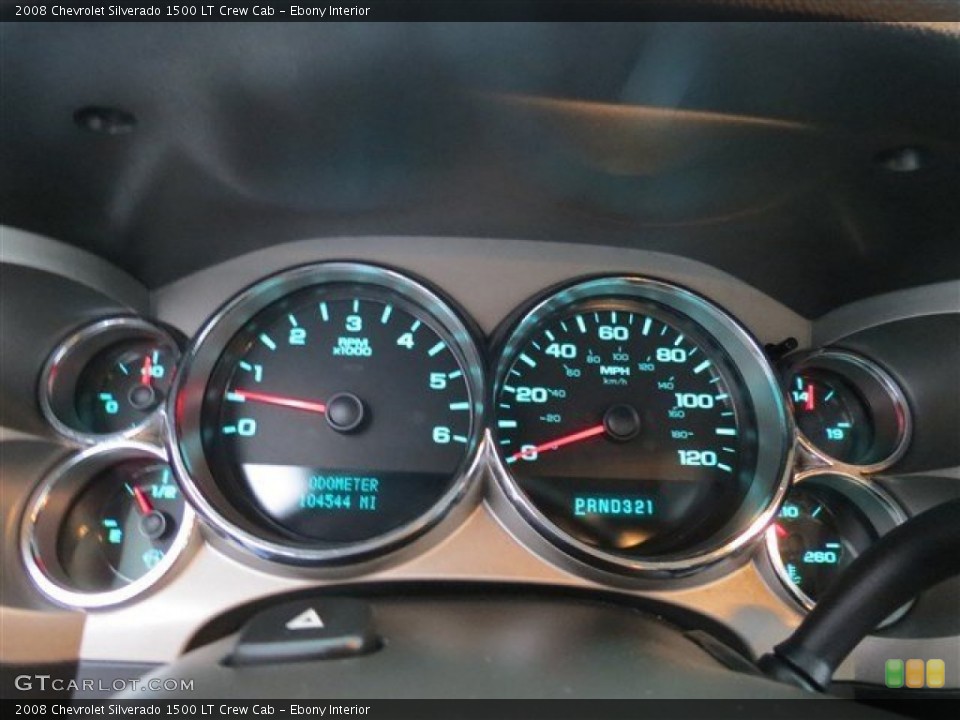 Ebony Interior Gauges for the 2008 Chevrolet Silverado 1500 LT Crew Cab #82293119