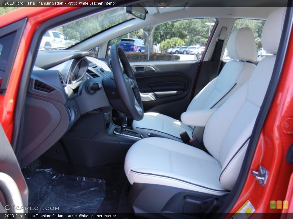 Arctic White Leather Interior Front Seat for the 2013 Ford Fiesta Titanium Sedan #82300200