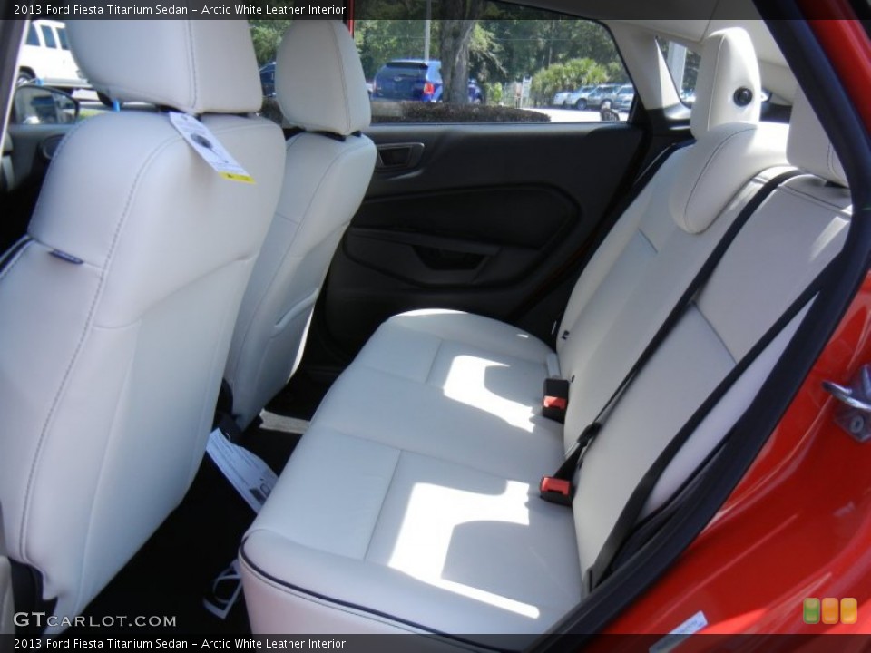 Arctic White Leather Interior Rear Seat for the 2013 Ford Fiesta Titanium Sedan #82300229