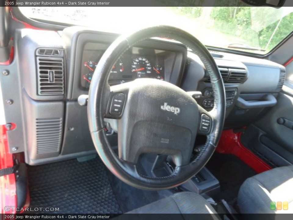 Dark Slate Gray Interior Steering Wheel for the 2005 Jeep Wrangler Rubicon 4x4 #82313380