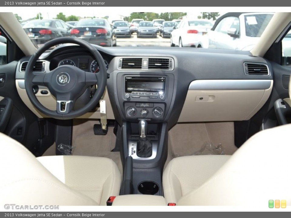 Cornsilk Beige Interior Dashboard for the 2013 Volkswagen Jetta SE Sedan #82326349