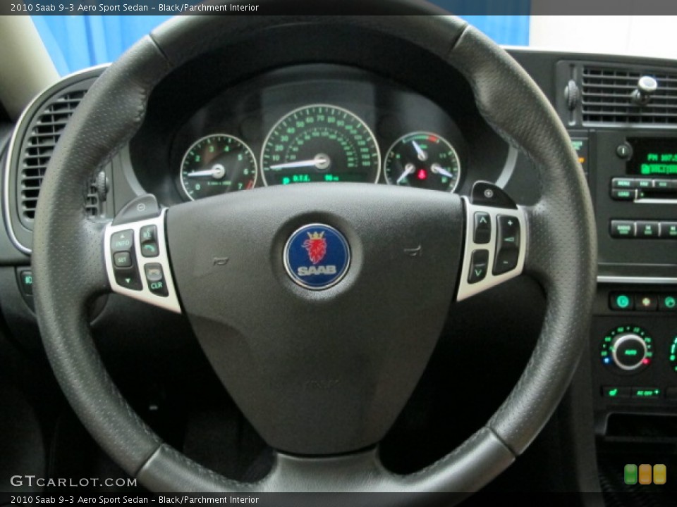 Black/Parchment Interior Steering Wheel for the 2010 Saab 9-3 Aero Sport Sedan #82328304