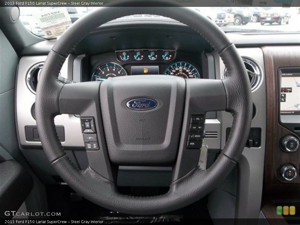 Steel Gray Interior Steering Wheel for the 2013 Ford F150 Lariat SuperCrew #82336697