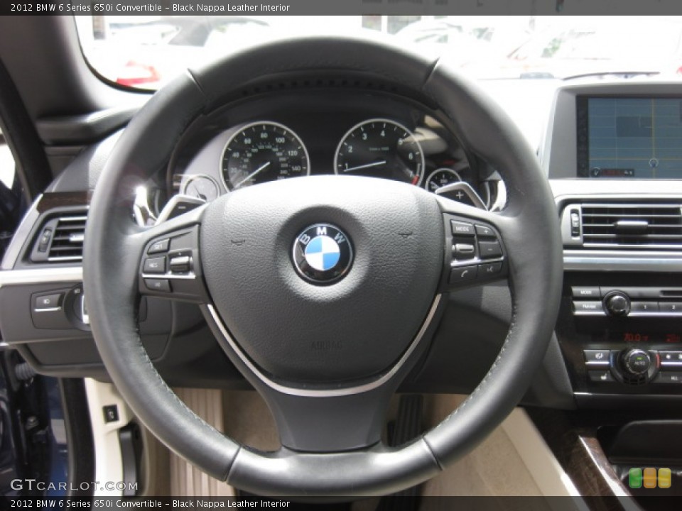 Black Nappa Leather Interior Steering Wheel for the 2012 BMW 6 Series 650i Convertible #82338575