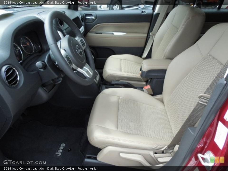 Dark Slate Gray/Light Pebble Interior Front Seat for the 2014 Jeep Compass Latitude #82346985