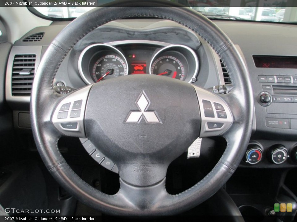 Black Interior Steering Wheel for the 2007 Mitsubishi Outlander LS 4WD #82374775