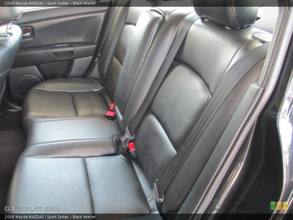 Black Interior Rear Seat for the 2008 Mazda MAZDA3 i Sport Sedan #82375882