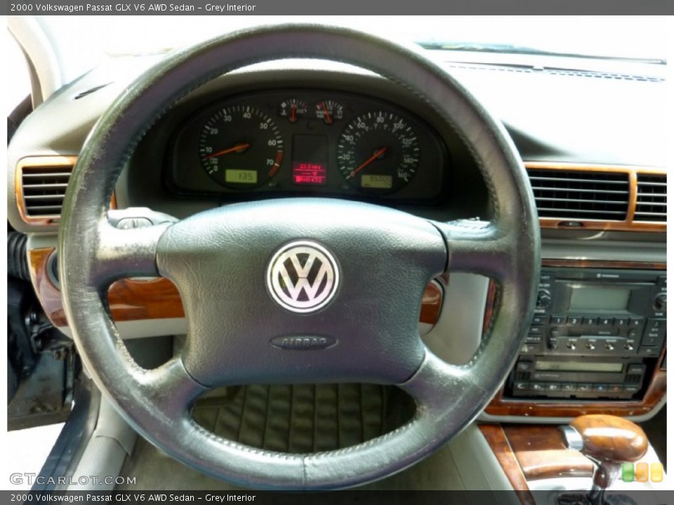 Grey Interior Steering Wheel for the 2000 Volkswagen Passat GLX V6 AWD Sedan #82382239