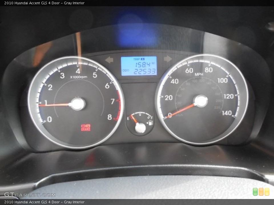 Gray Interior Gauges for the 2010 Hyundai Accent GLS 4 Door #82387207
