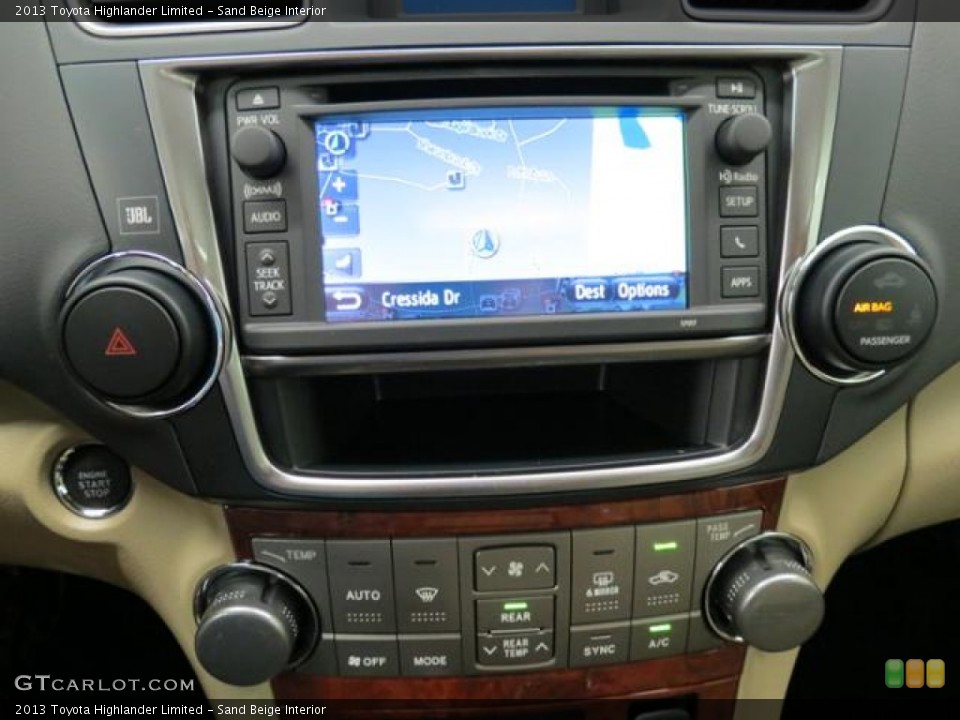 Sand Beige Interior Navigation for the 2013 Toyota Highlander Limited #82387798