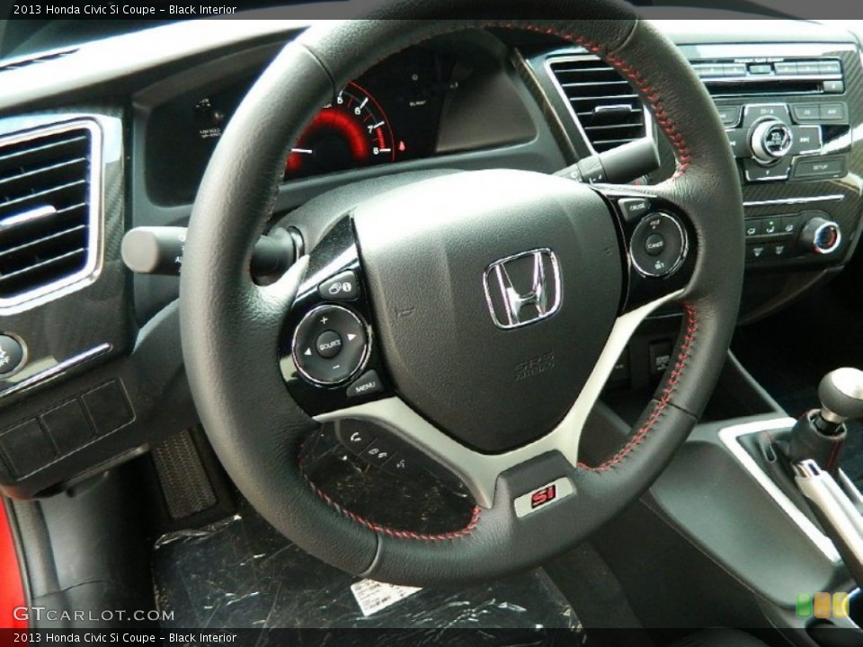 Black Interior Steering Wheel for the 2013 Honda Civic Si Coupe #82387810