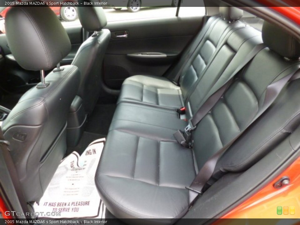 Black Interior Rear Seat for the 2005 Mazda MAZDA6 s Sport Hatchback #82396269