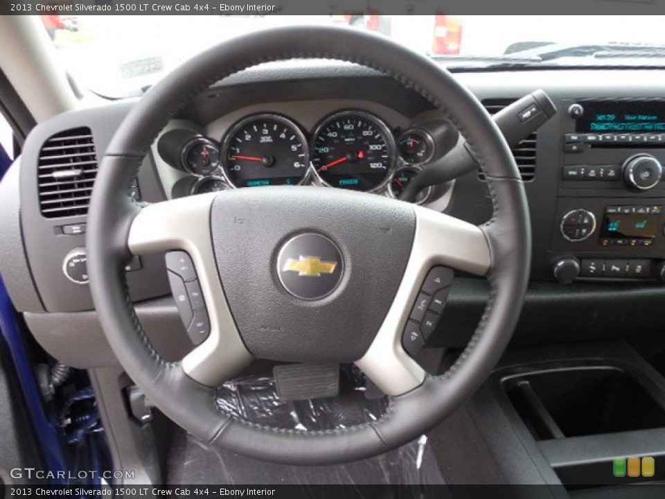 Ebony Interior Steering Wheel for the 2013 Chevrolet Silverado 1500 LT Crew Cab 4x4 #82401961