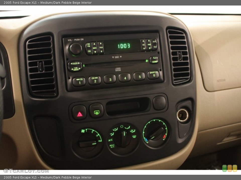 Medium/Dark Pebble Beige Interior Controls for the 2005 Ford Escape XLS #82402526